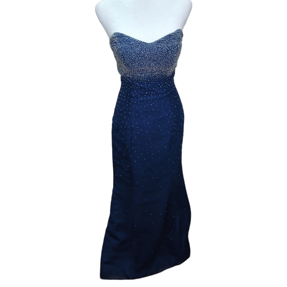 BEAUTIFUL Beaded Evening Gown EUC size Small see measurements